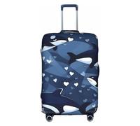 sxzvvbn Blue Killer Whale - Copertura elastica per valigia, con cerniera su entrambi i lati, per viaggi e affari, 45,7-81,3 cm, bianco, XL