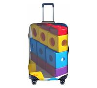 sxzvvbn Colorful Building Blocks Elastico Valigie Protector Double Sided Zip Bagagli Copertura per Viaggi Business 18-32 pollici, bianco, S