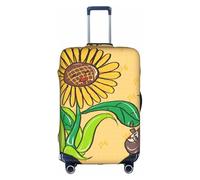 sxzvvbn Copertura elastica per valigie con semi di girasole e girasoli, con cerniera su entrambi i lati, per viaggi e affari, 45,7-81,3 cm, bianco, XL
