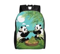 SXZVVBN Due simpatici panda resistenti all'acqua 600D zaino leggero da viaggio per pendolari uomini donne