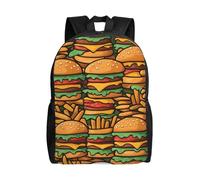 SXZVVBN Molti simpatici hamburger resistente all'acqua 600D zaino leggero da viaggio per pendolari zaino da uomo donna