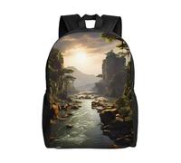 SXZVVBN Montagne e fiumi Impermeabile 600D Zaino Leggero Commuter Travel Backpack Daypack Uomini Donne