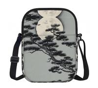 SXZVVBN Pine Tree under the moon - Borsa a tracolla leggera e impermeabile con piccola cerniera, da donna, da viaggio, con tracolla regolabile