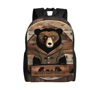 SXZVVBN Rustic Lodge Bear - Zaino impermeabile 600D, leggero, da viaggio, per uomo e donna