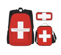 SXZVVBN Set di matite con zaino per la scuola con bandiera svizzera