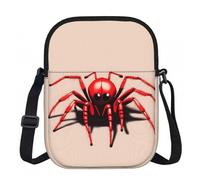SXZVVBN Simpatico piccolo ragno rosso leggero impermeabile piccola zip borsa a tracolla per le donne viaggio con tracolla regolabile
