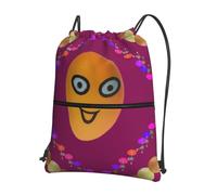 sxzvvbn Smiley Mango, zaino con coulisse, impermeabile, leggero, borsa da palestra con tasca frontale e tasca interna con cerniera, per viaggi e sport