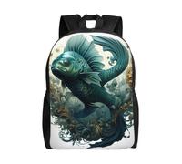 SXZVVBN The Green Flying Fish - Zaino impermeabile 600D, leggero, per pendolari e viaggi, unisex