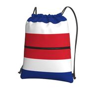 sxzvvbn Zaino da palestra con bandiera del Costa Rica, impermeabile, leggero, con tasca frontale e tasca interna con cerniera, per viaggi e sport