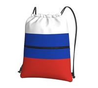 sxzvvbn Zaino da palestra con bandiera della Russia, impermeabile, leggero, con tasca frontale e tasca interna con cerniera, per viaggi e sport