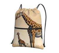 sxzvvbn Zaino da palestra con giraffa per madre e bambino, impermeabile, leggero, con tasca frontale e tasca interna con cerniera, per viaggi e sport