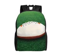 SXZVVBN Zaino da uomo e da donna con pallone da rugby bianco resistente all'acqua 600D, leggero, per pendolari e viaggi