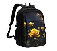 SXZVVBN Zaino da viaggio per computer portatile con porta USB con rose | Borsa per computer da uomo e donna, con cavo di ricarica e tasche antifurto, per viaggi di lavoro