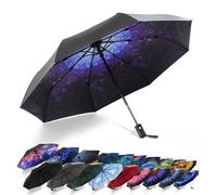 SY COMPACT Ombrello da viaggio, antivento, automatico, infrangibile, con protezione UV