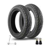 SYACHI 10x2,5Pollici Pneumatico Tubeless+2 Ugelli Diritti Scooter Elettrico Parti, 60/70-6.5 Gomma più Spessa e Più Ampia Tipo Ruote Monopattino, A Prova Di Esplosione