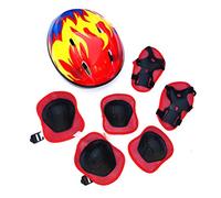SyangKaitian Protezioni per Bambini con Casco Regolabile Ginocchiere Gomitiere Polsiere, 7 Pezzi/Set Protezioni per Bambini con Casco Regolabile Ginocchiere Gomitiere Polsiere per Pattini a rotelle