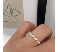 SYAVR Accessori a forma di ramo d'ulivo minimalista e moda, anello da donna in oro rosa placcato olio gocciolante