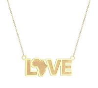 SYAVR Acciaio inossidabile continente africano ciondolo collana amore africano Hip-Hop Punk accessori