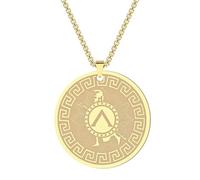 SYAVR Acciaio inossidabile greco eroe achille ciondolo collana, gioielli collana accessori
