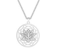 SYAVR Acciaio inossidabile Lotus ciondolo collana gioielli da donna fascino Hip-Hop Punk accessori