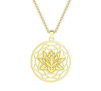 SYAVR Acciaio inossidabile Lotus ciondolo collana gioielli da donna fascino Hip-Hop Punk accessori