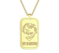 SYAVR Acciaio inox Clown ciondolo collana quadrato gioielli fascino Hip-Hop Punk gioielli