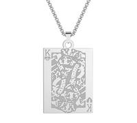 SYAVR Acciaio Inox King's Heart Skeleton Collana Pendente Poker K Pendente Semplice Accessori Gioielli di Moda