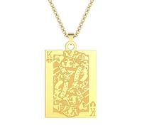 SYAVR Acciaio Inox King's Heart Skeleton Collana Pendente Poker K Pendente Semplice Accessori Gioielli di Moda