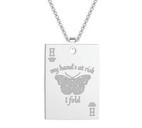 SYAVR Alla moda la mia mano è a rischio farfalla animale poker card H ciondolo collana regalo di festa alla moda