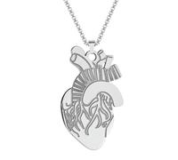 SYAVR Anatomia Cuore Umano Ciondolo Collana Gioielli Del Medico Collana In Acciaio Inox Gioielli