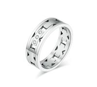 SYAVR Anello ad anello in acciaio al titanio di lusso con taglio laser che perde luce, accessori personalizzati di nicchia per uomini e donne