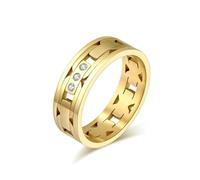 SYAVR Anello ad anello in acciaio al titanio di lusso con taglio laser che perde luce, accessori personalizzati di nicchia per uomini e donne