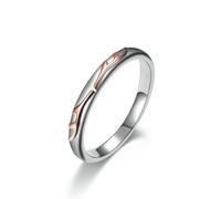 SYAVR Anello di coppia di corna di cervo in acciaio al titanio, anello di coppia in oro rosa, gettone d'amore artistico, regalo di compleanno