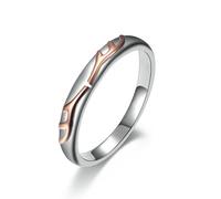 SYAVR Anello di coppia di corna di cervo in acciaio al titanio, anello di coppia in oro rosa, gettone d'amore artistico, regalo di compleanno