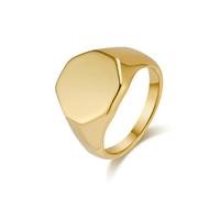 SYAVR Anello in acciaio al titanio con guarnizione esagonale per uomini e donne, superficie liscia semplice, design geometrico di fascia alta
