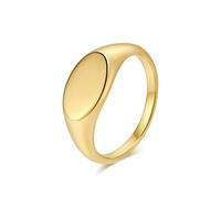 SYAVR Anello in acciaio al titanio liscio semplice e avanzato con design di moda femminile, guarnizione ovale, gioielli a mano di nicchia