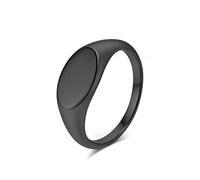 SYAVR Anello in acciaio al titanio liscio semplice e avanzato con design di moda femminile, guarnizione ovale, gioielli a mano di nicchia