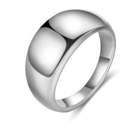 SYAVR Anello ovale da 10 mm in acciaio inossidabile minimamente fuso, anello alla moda e versatile per uomini e donne