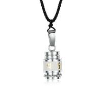 SYAVR Ciondolo retrò ondulato in acciaio titanio con collana di sei personaggi per la conservazione appesa