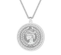 SYAVR Collana con ciondolo in acciaio inossidabile Atena Il Dio della Saggezza Mitologia greca Gioielli