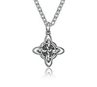 SYAVR Collana con nodo celtico vintage in acciaio inossidabile con ciclo d'amore infinito e ciondolo in acciaio al titanio