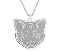 SYAVR Collana con pendente a pentagramma gatto vichingo per ragazze animali carini appassionati di animali domestici gioielli in acciaio inossidabile