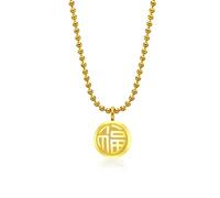 SYAVR Collana in acciaio al titanio placcata in oro 18 carati a doppia faccia Lucky Happiness Cute Girl Glassbone Chain Indossando accessori