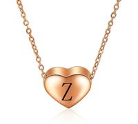 SYAVR Collana in acciaio inossidabile a forma di cuore in acciaio inossidabile dal design minimale con 26 lettere inglesi