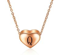 SYAVR Collana in acciaio inossidabile a forma di cuore in acciaio inossidabile dal design minimale con 26 lettere inglesi