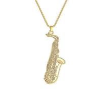 SYAVR Collana in acciaio inox musica jazz creativa strumento personalizzato gioielli ciondolo collana