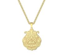 SYAVR Collana pendente in acciaio inossidabile placcato oro Hamsa Fatima'S Hand evil eyes