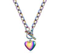SYAVR Colorato 26 Lettera a forma di cuore Ot Collana Titanio Acciaio Inox Peach Pendente Collana