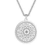 SYAVR In acciaio inox dodici Zodiac ciondolo collana accessori gioielli da donna
