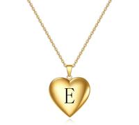 SYAVR La foto commemorativa creativa può aprire il ciondolo d'oro a forma di cuore in acciaio al titanio lettera iniziale collana d'amore per le donne